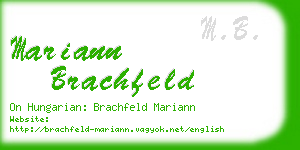 mariann brachfeld business card